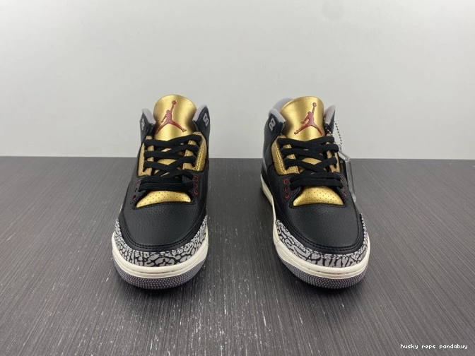 Cheap Husky Gold Jordan Air 3 CK9246-067 Black WMNS 0724